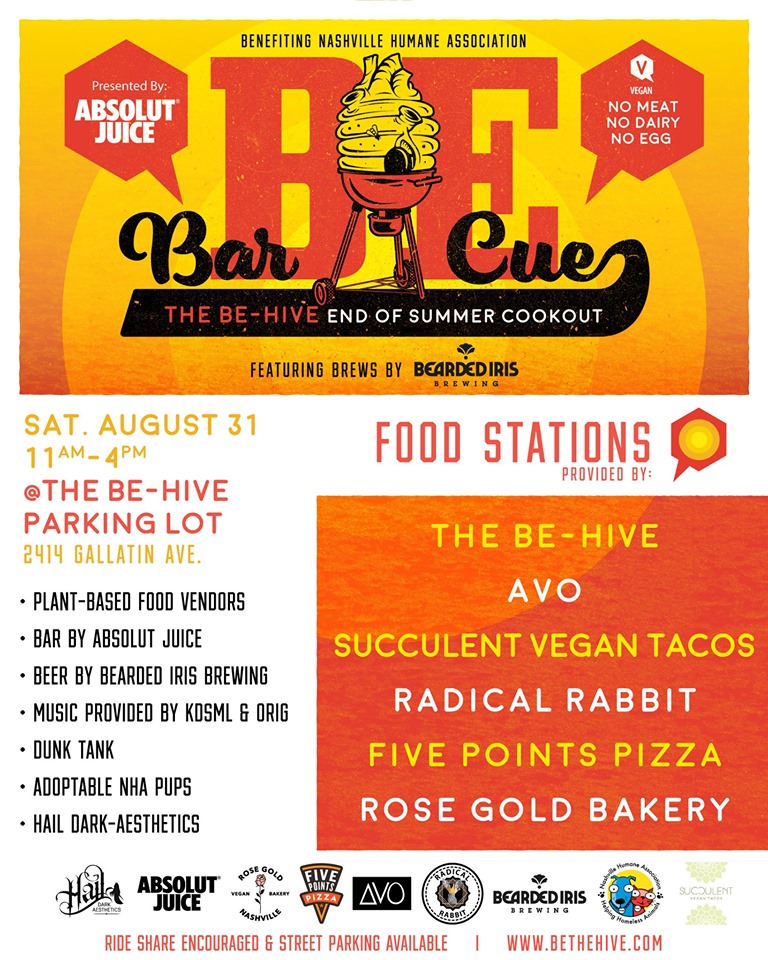 Celebrate National Dog Day at The BE-Hive End of Summer Cookout on Aug. 31 Benefiting Nashville Humane Association